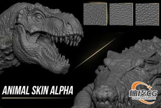 135种动物数字雕刻逼真皮肤肌理Alpha纹理素材合集