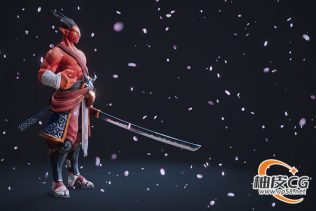 ZBrush / Blender紫色浪人角色雕刻到渲染全流程视频教程(中文字幕)