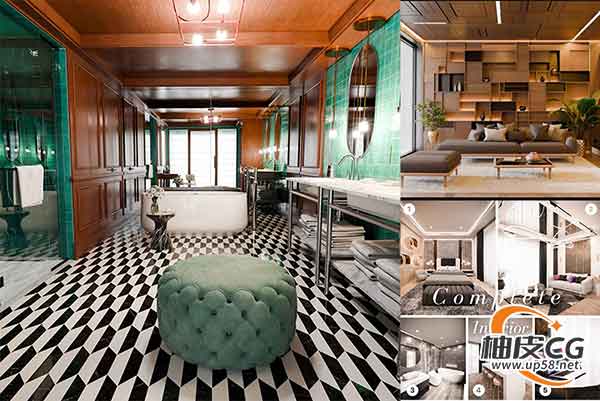 16组Blender高品质室内装饰设计场景3D模型素材