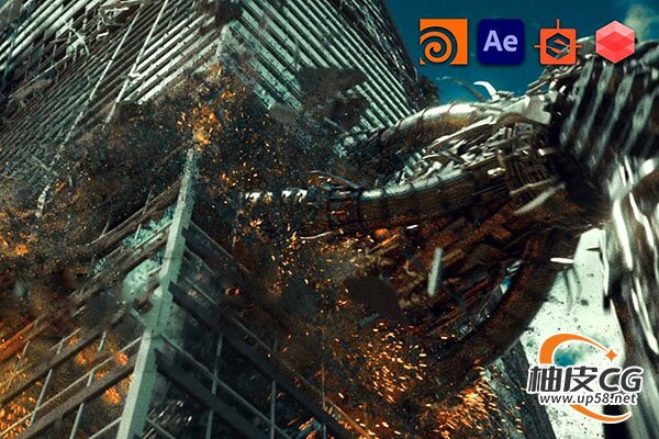 Houdini & Redshift构建模拟史诗级宏大破坏场景动画VFX视频教程(中文字幕)