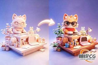 [中文字幕]Blender建模灯光渲染温馨风格场景制作视频教程